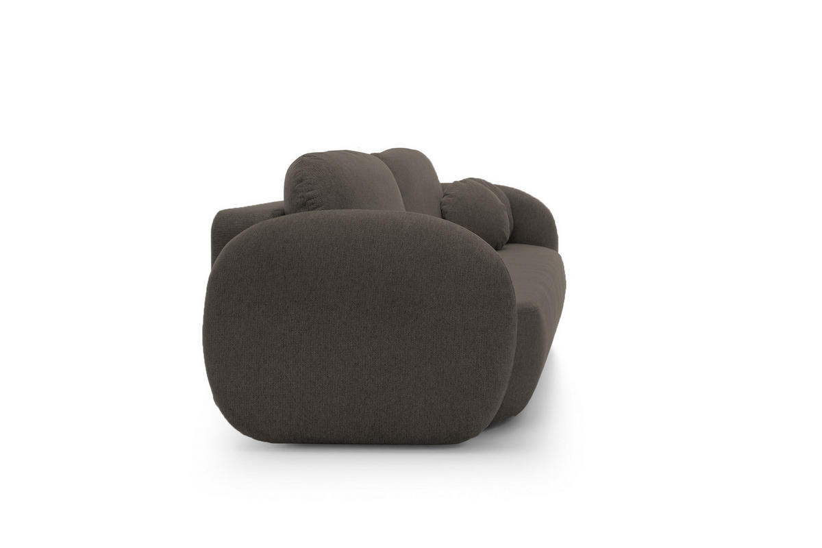 SOFA OLIO - Aragon, Mit Schlaffunktion Und Bettkasten, Bonell-Taschenfederung, lose Rückenkissen, freistehend, 238x101x86 cm Dark grey - Dunkelgrau, Holz/Textil (238/86/101cm) - DomoHome