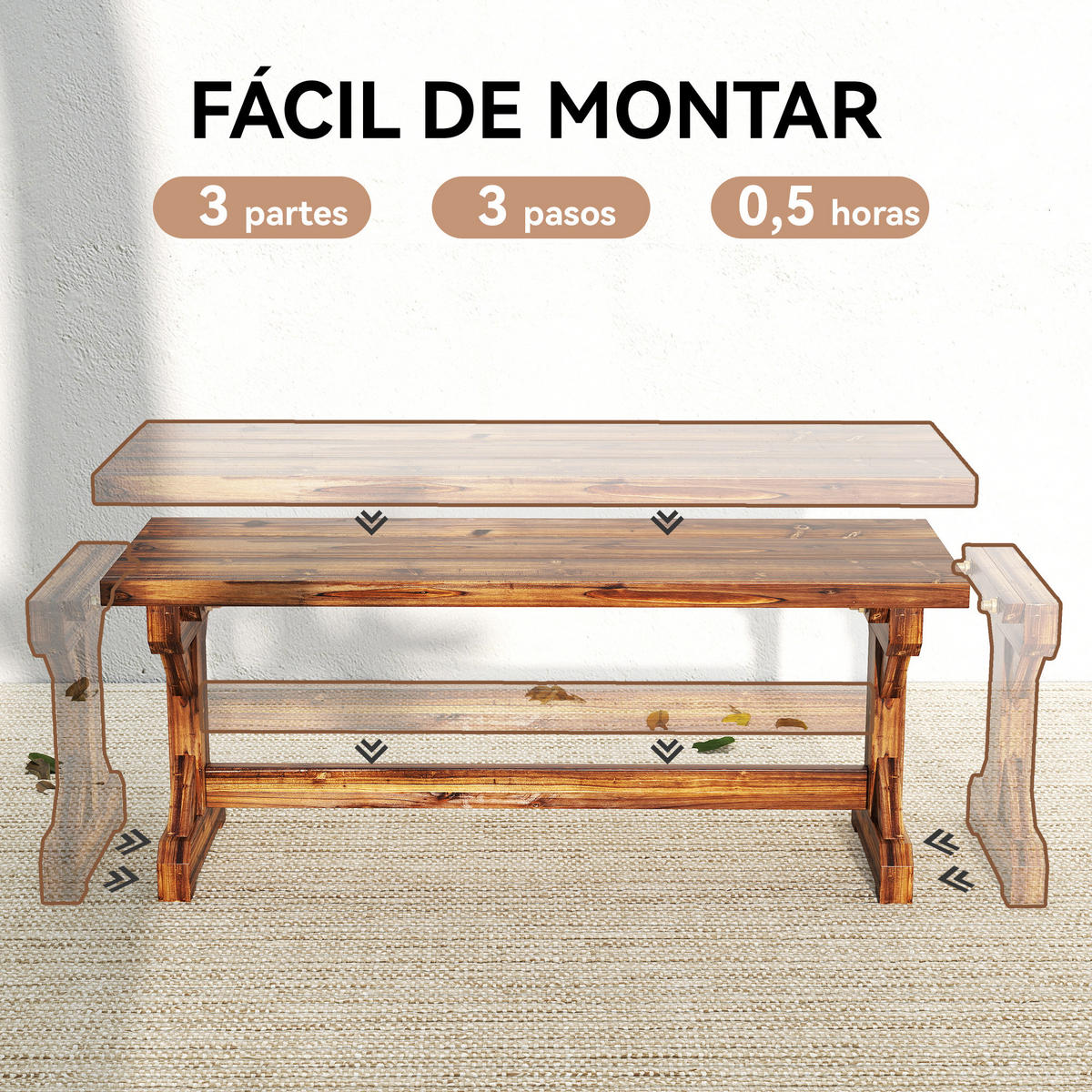 GARTENBANK,2-SITZER Holz X-Gestell karbonisiert - Schwarz, Holz (114/46/40cm) - Vallsero