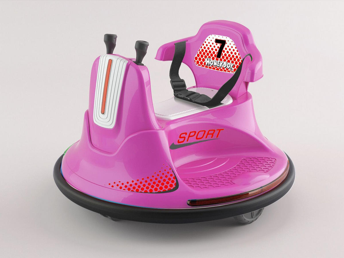 AUTOSCOOTER Aufsitz Kinder Rosa - Pink, Kunststoff (66.5/47.6/66.5cm) - COSTWAY