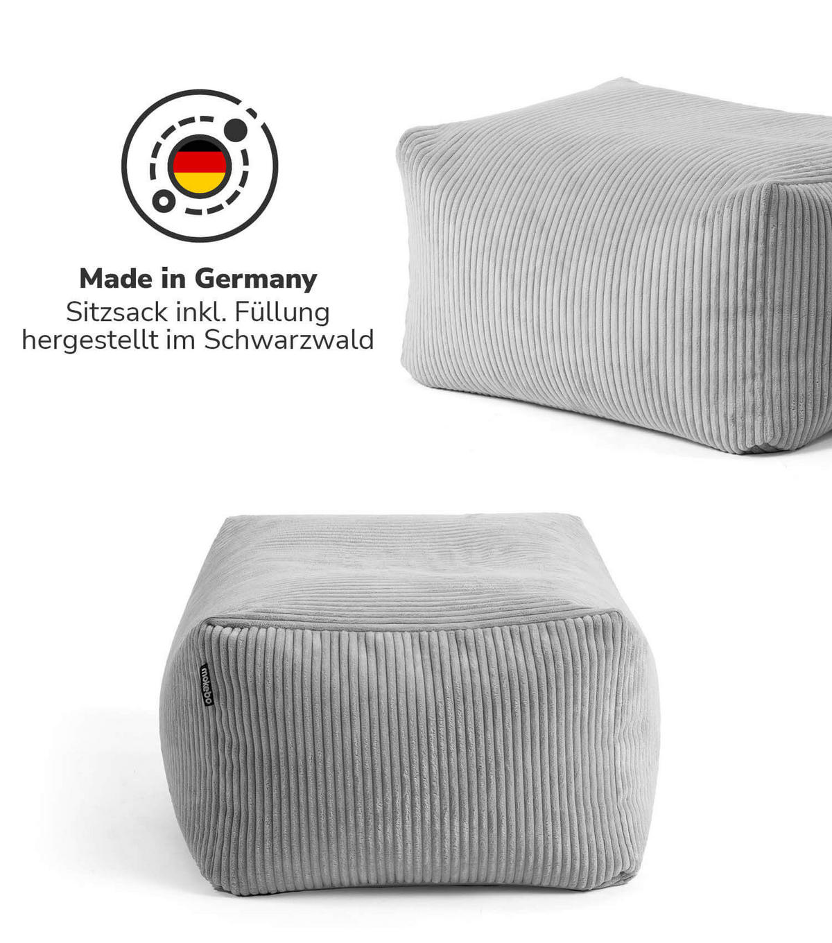POUF Der Ruhestifter - Grau, Textil (65/35/55cm) - Mokebo