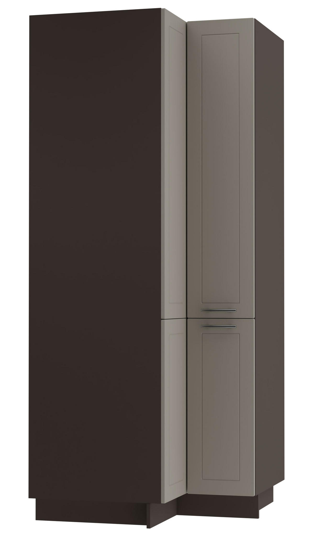 ECKVORRATSSCHRANK Kvantum D24N/207 Lava / Beige Matt - Dunkelgrau/Beige, Holz/Holzwerkstoff (90/207/90cm) - Feldmann-Wohnen