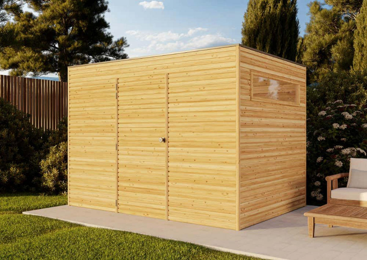 GERÄTEHAUS Holz Qube - Braun, Holz (300/216/210cm) - Alpholz