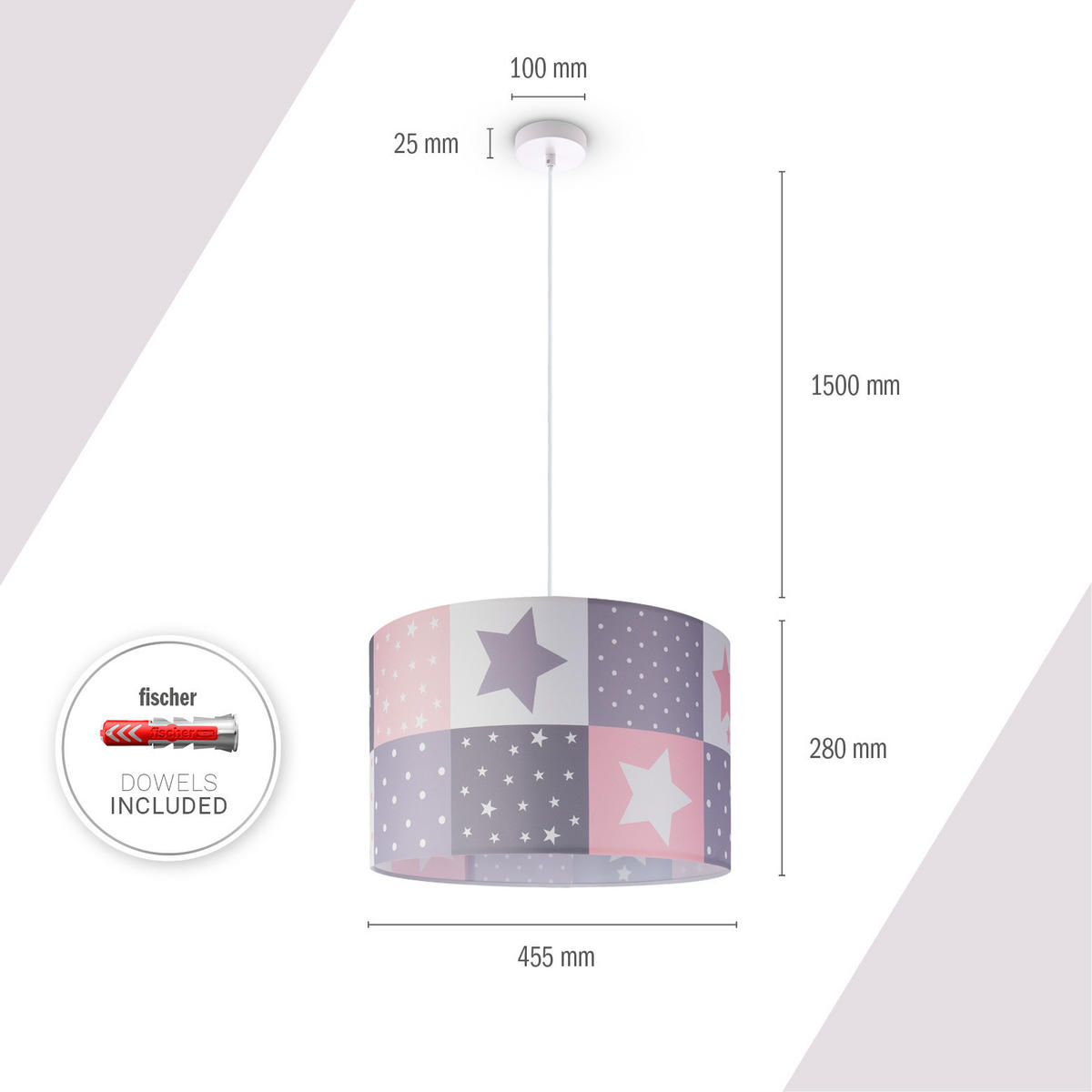 PENDELLEUCHTE Hugo Pd1 Cos 345 - Weiß, Metall (45.5/45.5/27cm) - Paco Home