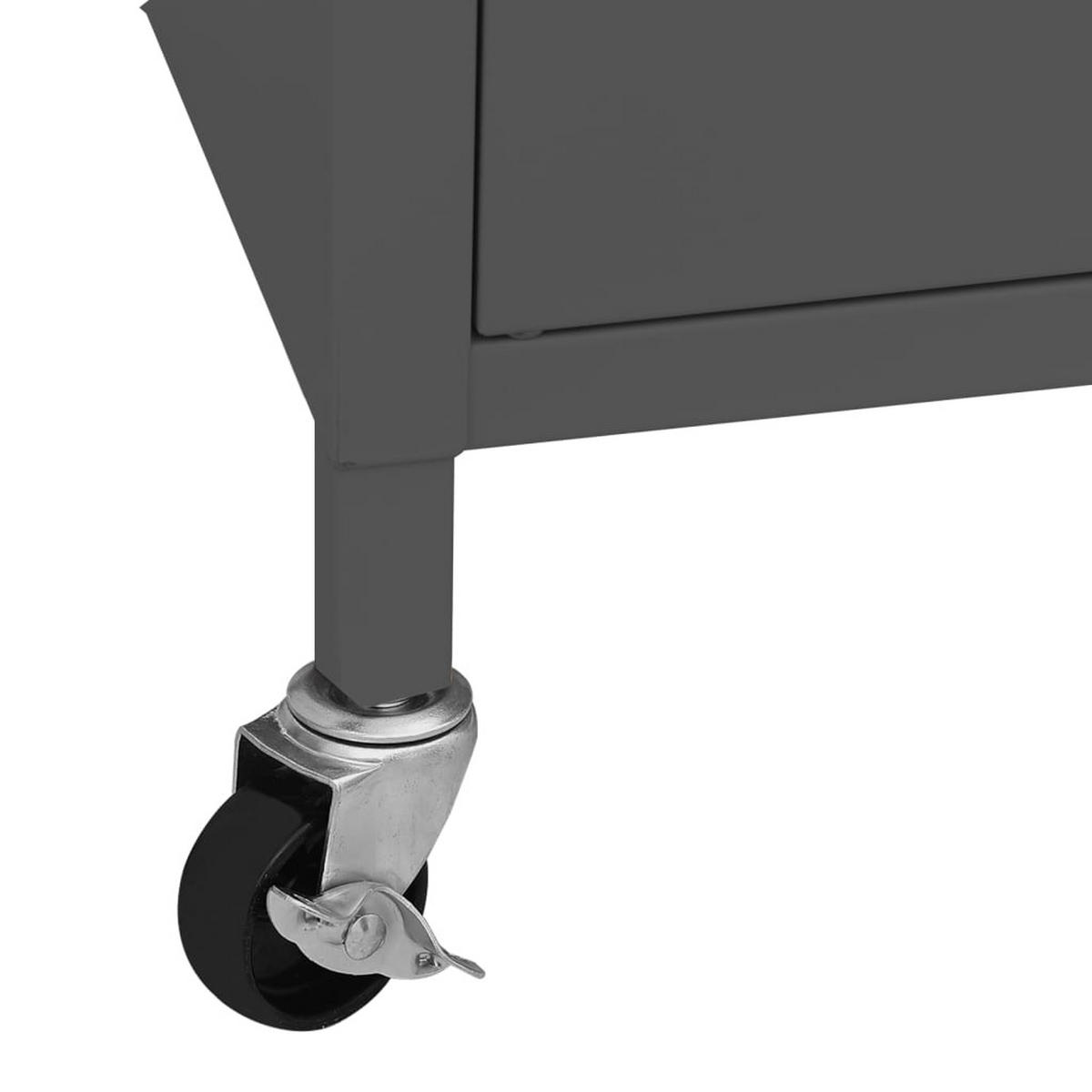 LAGERSCHRANK ANTHRAZIT 60X35X56 CM STAHL - Anthrazit, Metall (35/56/60cm) - vidaXL