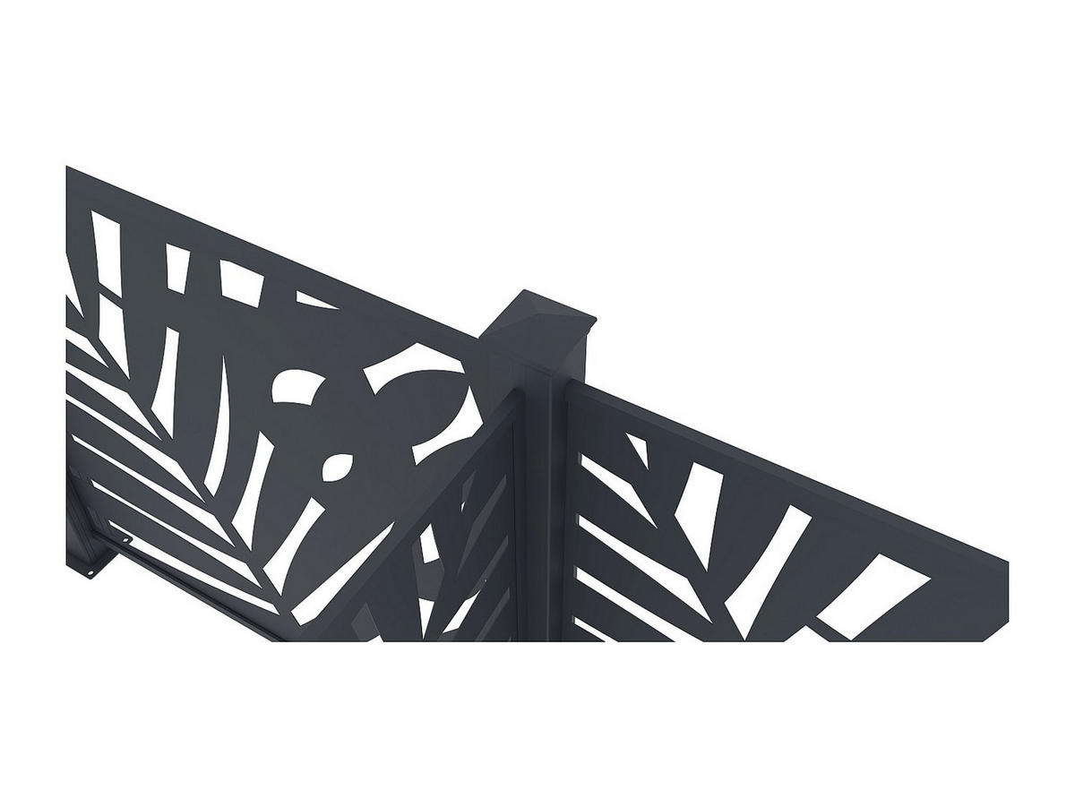 ZAUN - 102.5cm x 7.6cm - Aluminium - anthrazitgrau - TOGIRO - Anthrazit, Metall (102.5/100cm) - Vente-Unique