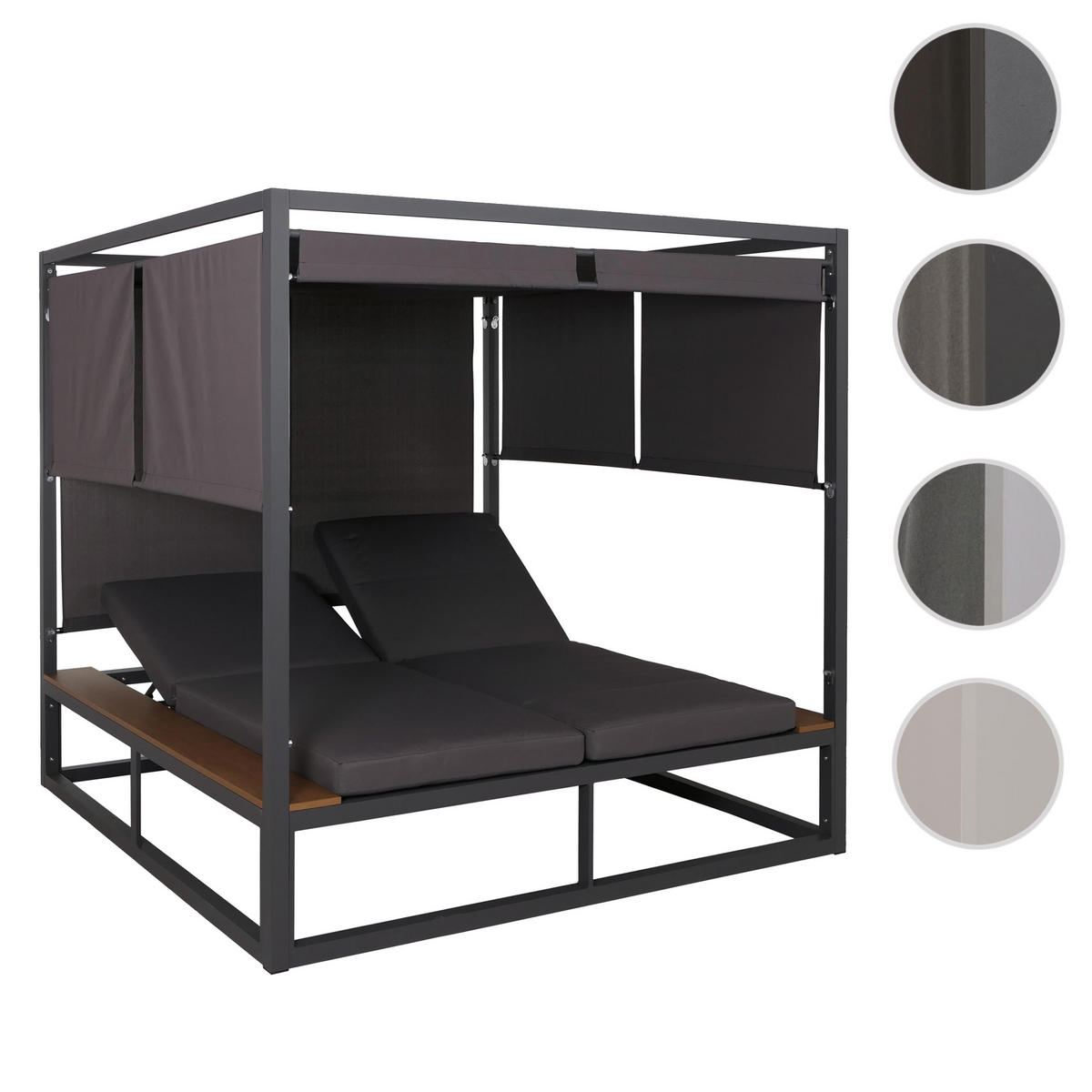 LOUNGE-GARTENLIEGE M63B Anthrazit, Dunkelgrau - Dunkelgrau/Anthrazit, Metall (200/200/200cm) - MCW
