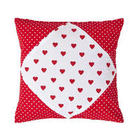 PATCHWORK-KISSENHÜLLE Herzen 45/45 cm - Rot, Textil (45/45cm) - Homescapes
