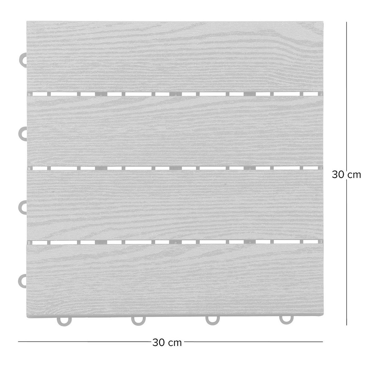 TERRASSENFLIESE - 11er-Set - Hellbraun, Kunststoff (30/30/2.4cm) - home24