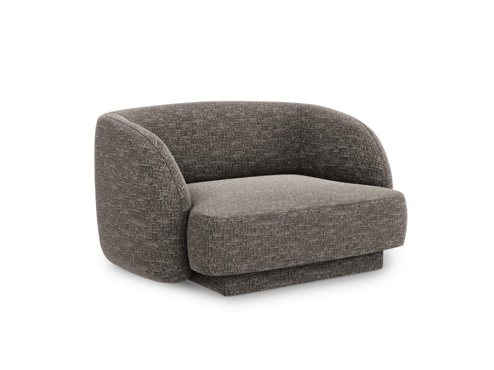 SESSEL Miley aus Chenille-Stoff grau - Grau, Textil (90/70/103cm) - Micadoni