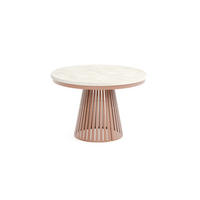 ESSTISCH Cone Bis - Creme/Kupferfarben, Holzwerkstoff/Metall (120/120/76cm) - Meblini