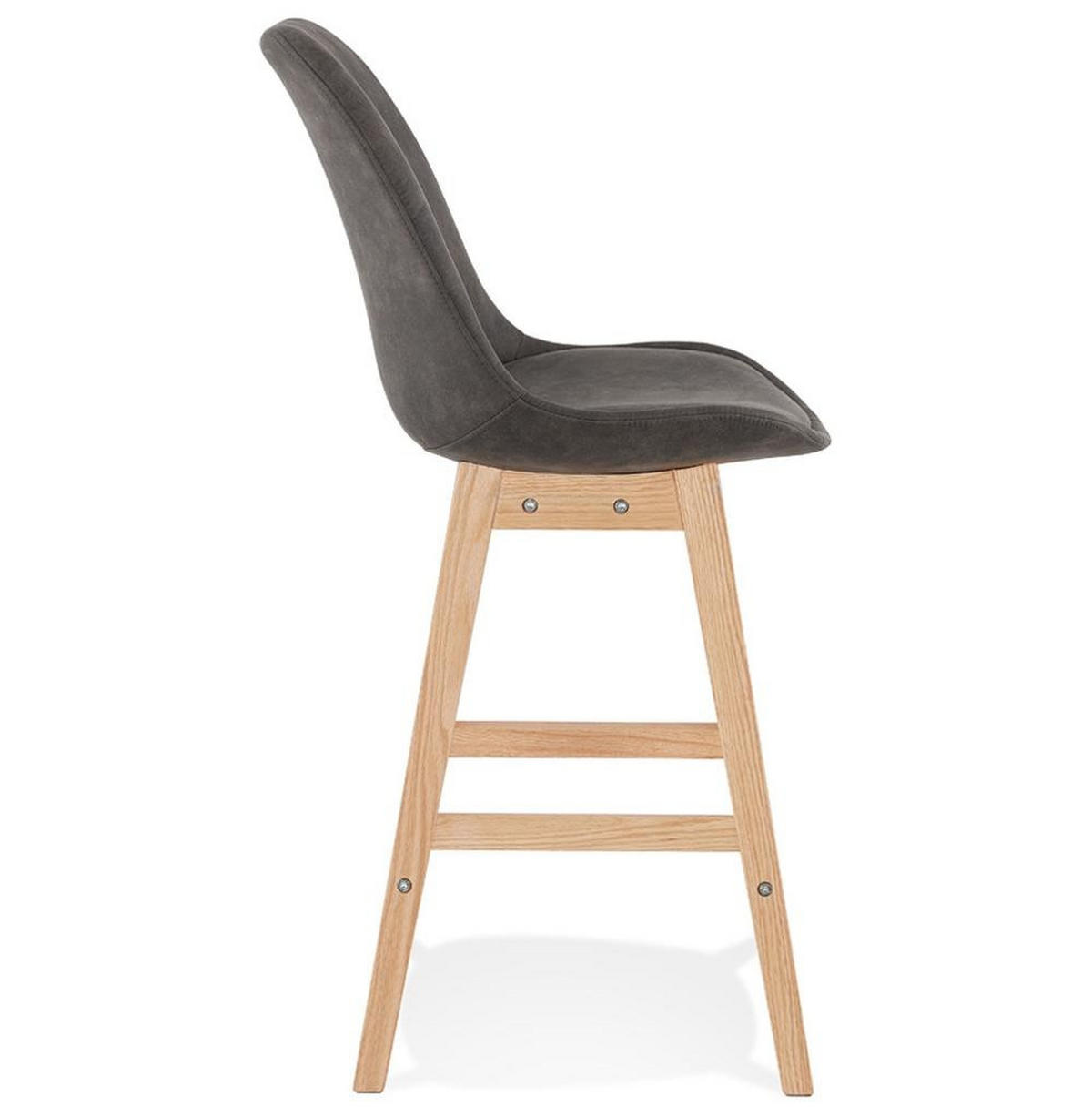 BARHOCKER Mikrofaser Massivholzbeine Sitzhöhe 66cm Skandi-Stil NIXARA MINI, Anthrazit-Beige 48x56x103 cm - Anthrazit/Beige, Eichenholz/Textil (48/103/56cm) - KADIMA DESIGN