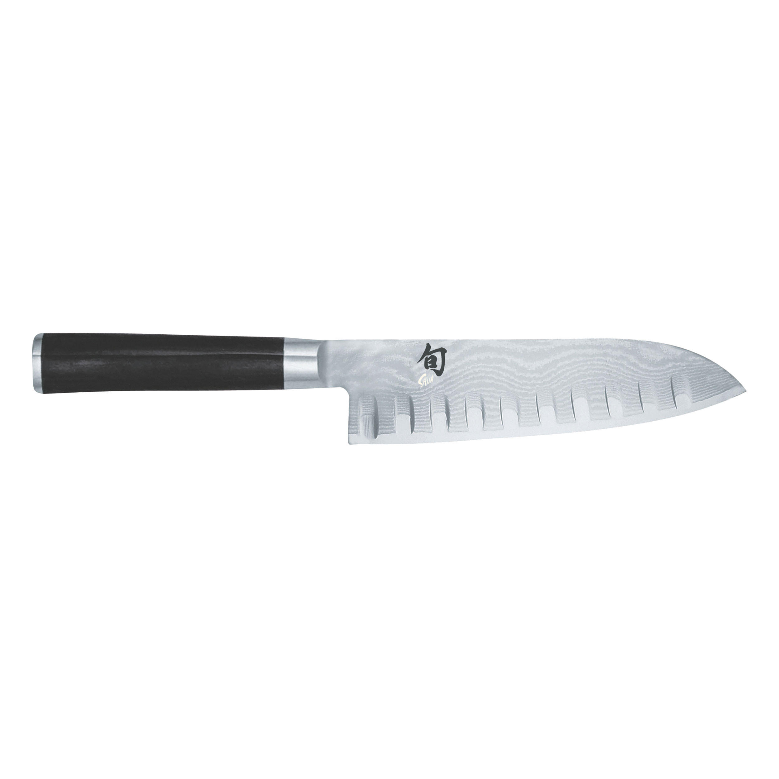 KOCHMESSER Shun Classic Santoku mit Kullenschliff, 18 cm - Silberfarben, Metall (15.5cm) - Kai Messer
