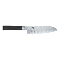 KOCHMESSER Shun Classic Santoku mit Kullenschliff, 18 cm - Silberfarben, Metall (15.5cm) - Kai Messer