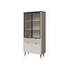 VITRINE Marly 1SD2W RE02 - Kaschmir/Schwarz, Holzwerkstoff/Metall (90/191/40cm) - MIRJAN24