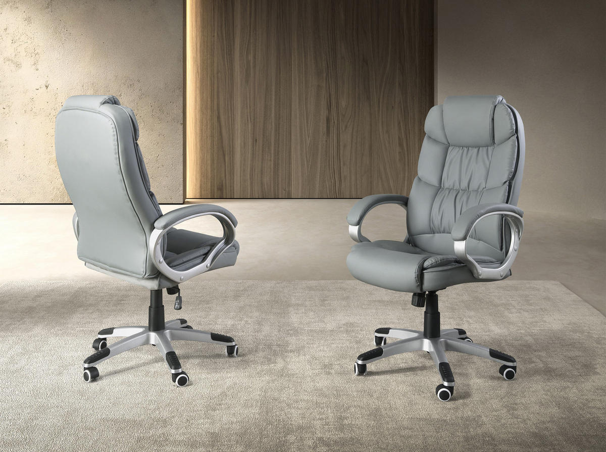 CHEFSESSEL asymmetrisch Grau 64/72/113 cm - Grau, Leder/Kunststoff (64/113/72cm) - ANGEL CERDA