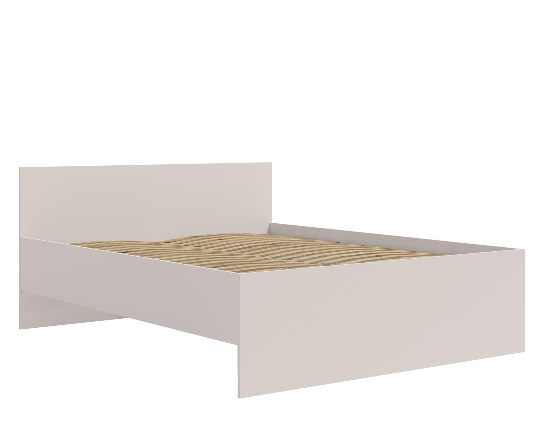 BETT Maxivo Kaschmir, mit hohem Kopfteil und Holzrahmen - Kaschmir, Holzwerkstoff (160/200cm) - Bettso