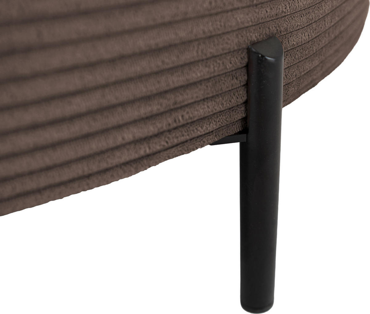 ECKSOFA Hana Loft 3-Sitzer Ecke Links, Cordstoff Chenille, Dunkelbraun 241/80/168 cm - Schwarz/Braun, Textil/Metall (241/168cm) - WFL GROUP