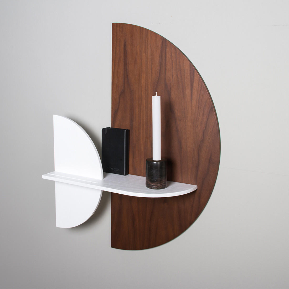 REGAL Alba Halbkreis - Eichefarben/Schwarz, Holz (60/72/17cm) - Woodendot