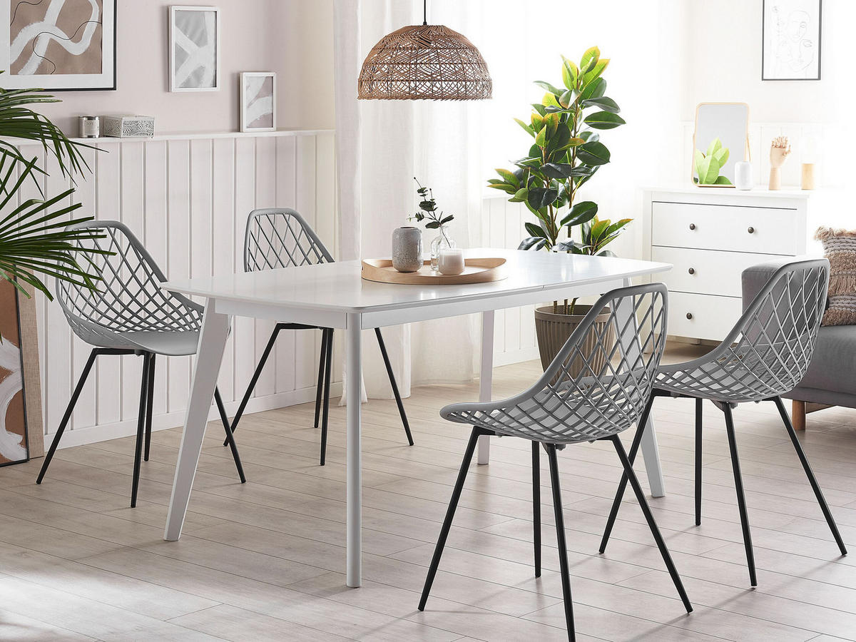 ESSZIMMERSTUHL 2er-Set Kunststoff Grau Canton - Grau, Kunststoff/Metall (46/86/52cm) - Beliani