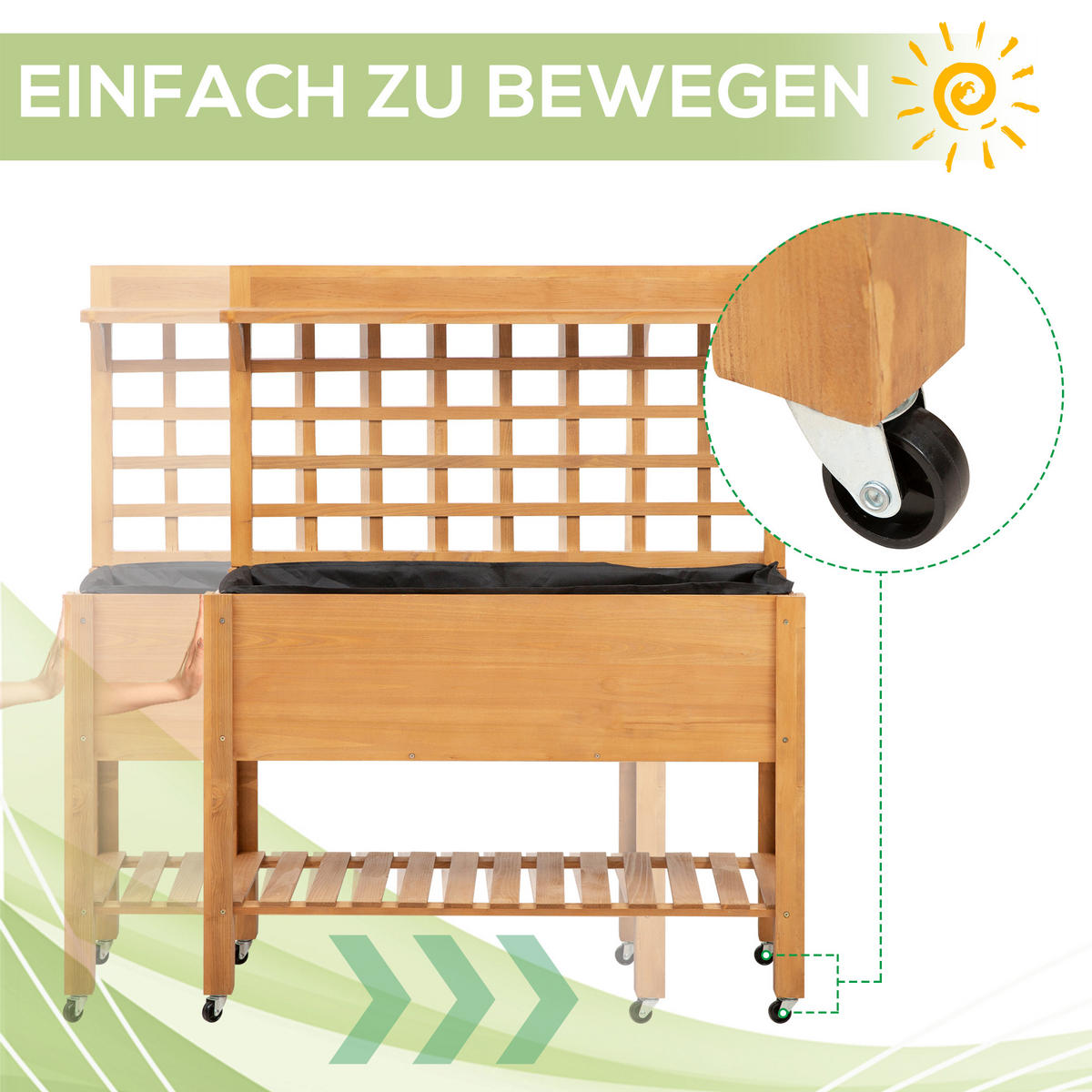 HOCHBEET, Braun, Tanne, nicht gewebter Stoff - Braun, Holz (40/135/105cm) - Outsunny