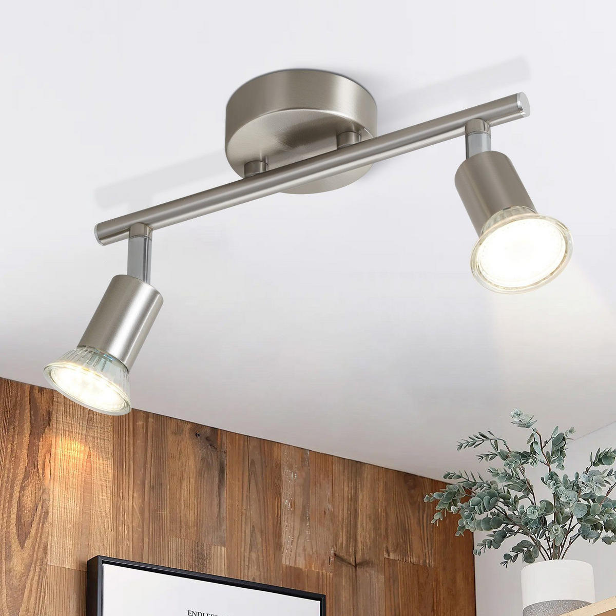 DECKENSTRAHLER Grüner 25/8/13cm - Silberfarben, Metall (25/8/13cm) - ZMH