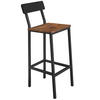 BARHOCKER mit Lehne Metall Dunkelbraun Schwarz 40/30/90 cm - Dunkelbraun/Braun, Holzwerkstoff/Metall (30/90/40cm) - Begryf