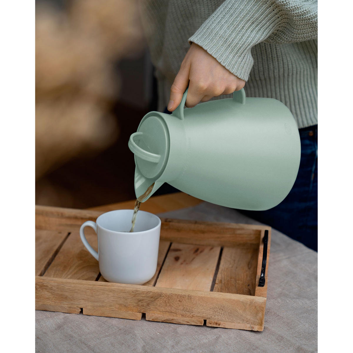 ISOLIERKANNE DAN silt green 1 L - Grün, Metall (1L) - Alfi