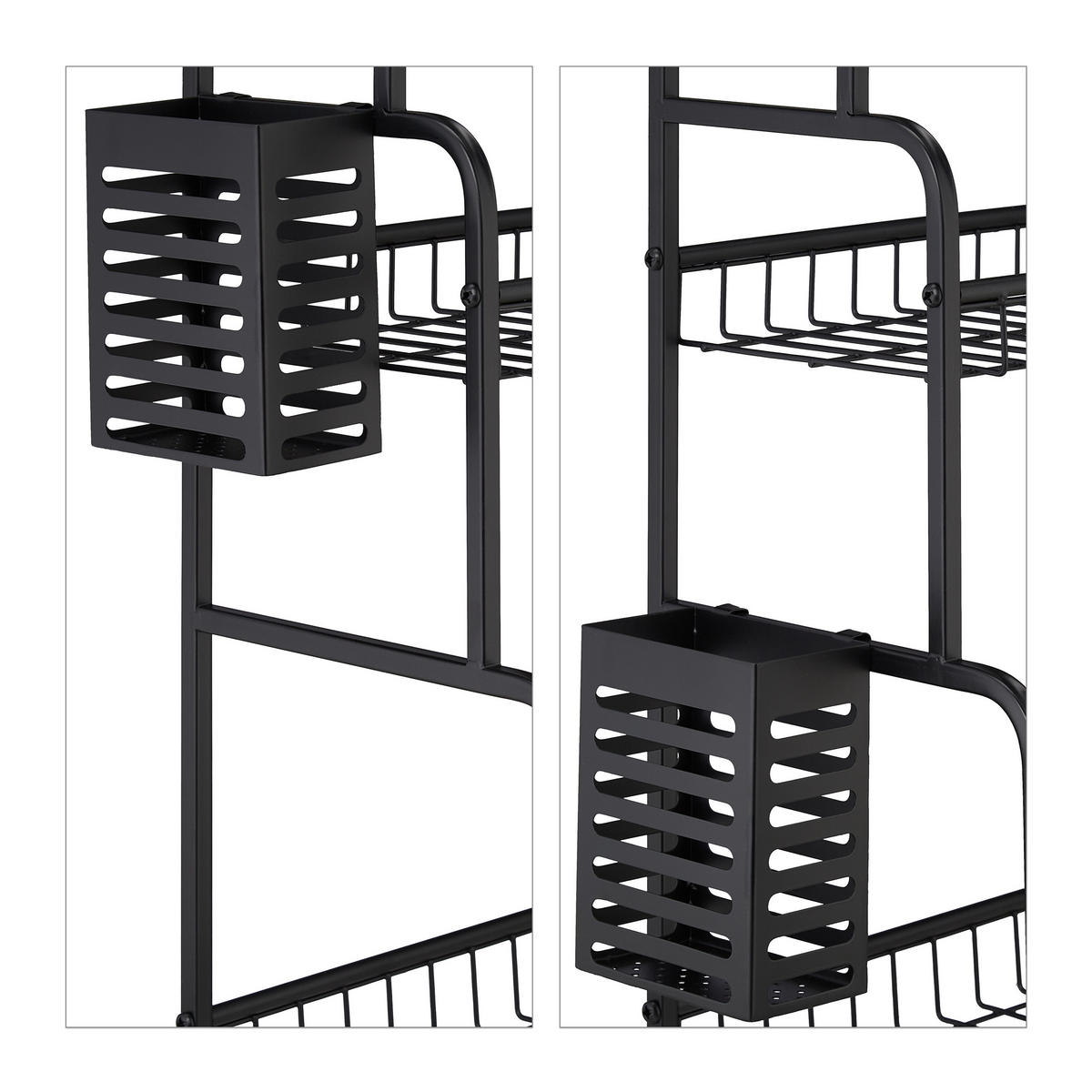 KÜCHENREGAL Arbeitsplatte - Schwarz, Metall (53/60.5/22cm) - Relaxdays