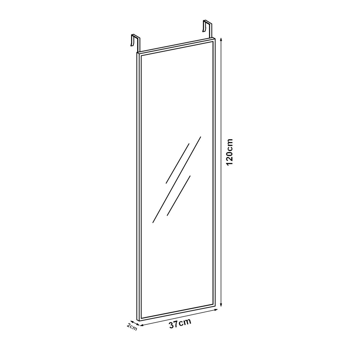 TÜRSPIEGEL Lesina - Schwarz, Metall (37/120/2cm) - [en.casa]