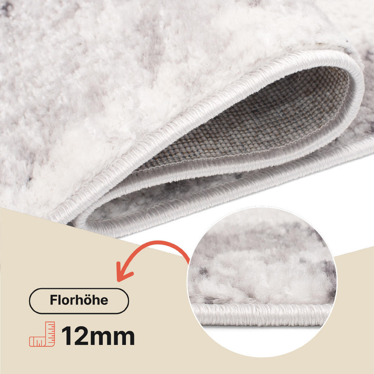 TEPPICH SKY Grau 80/150 cm - Grau, Kunststoff (80/150cm) - Tapiso