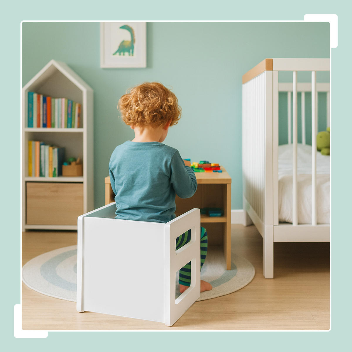 SITZHOCKER - Weiß, Holzwerkstoff (30/30/30cm) - Relaxdays