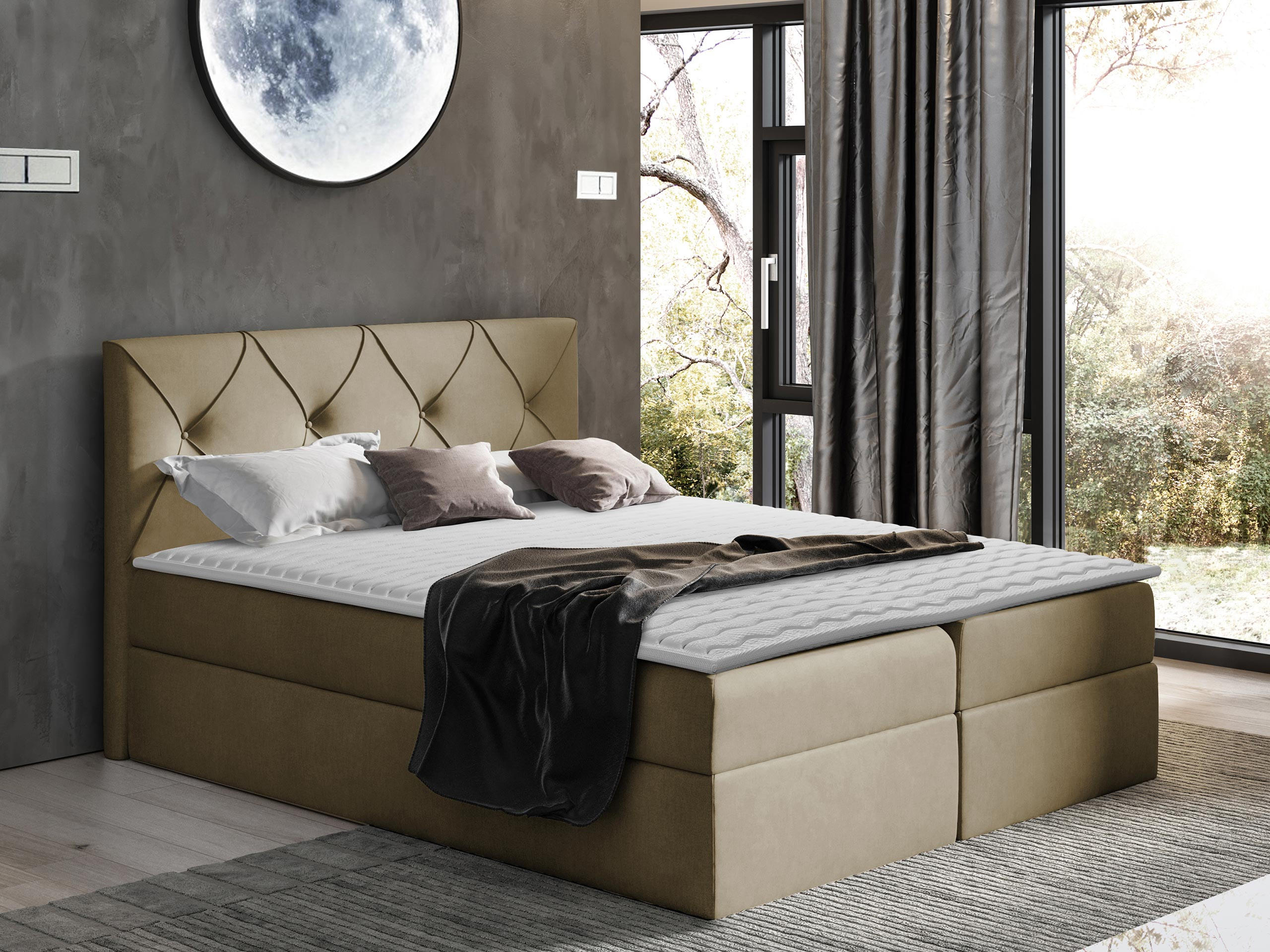 BOXBETT Crystal - Beige, Holz (200/200cm) - MIRJAN24