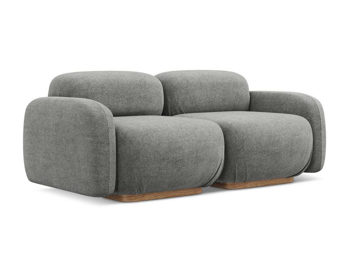 3-SITZER SOFA Bouclé Stoff Beige - Greige/Beige, Holz/Textil (190/73/95cm) - Makamii