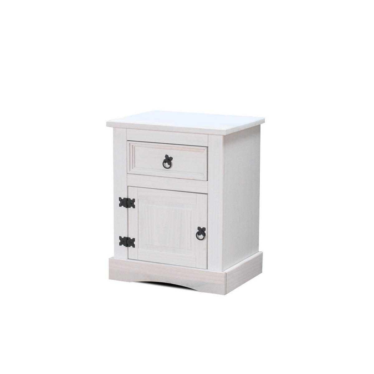 NACHTSCHRANK weiß - Weiß, Holz/Textil (53/66/38cm) - ebuy24