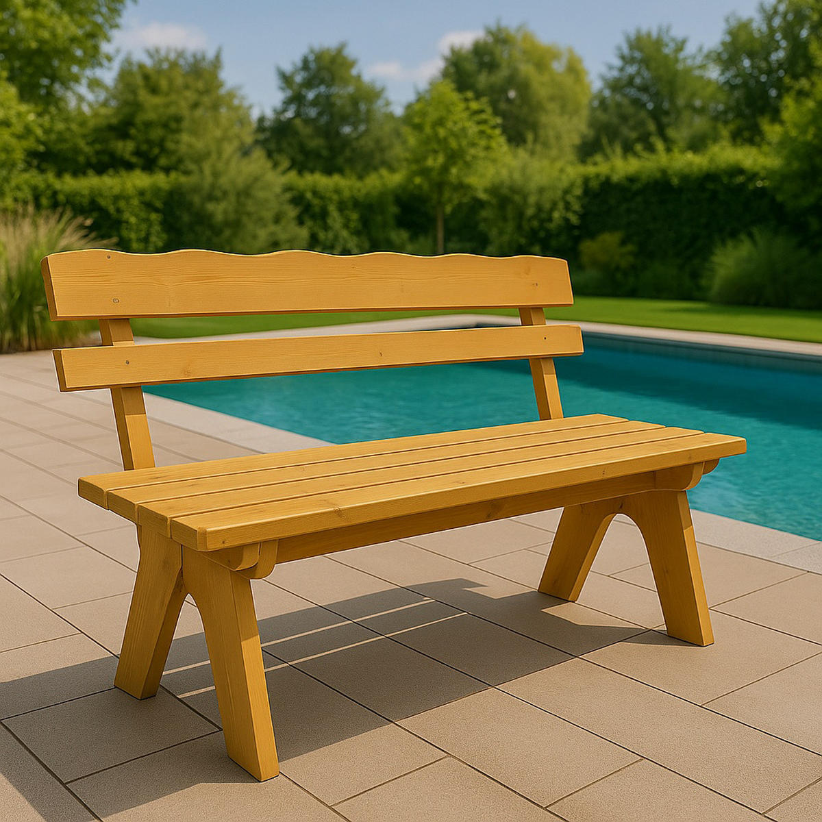 GARTENBANK Drieburg 4-Sitzer 200cm aus Kiefer massiv - Braun, Holz (200/82/60cm) - TPFGarden