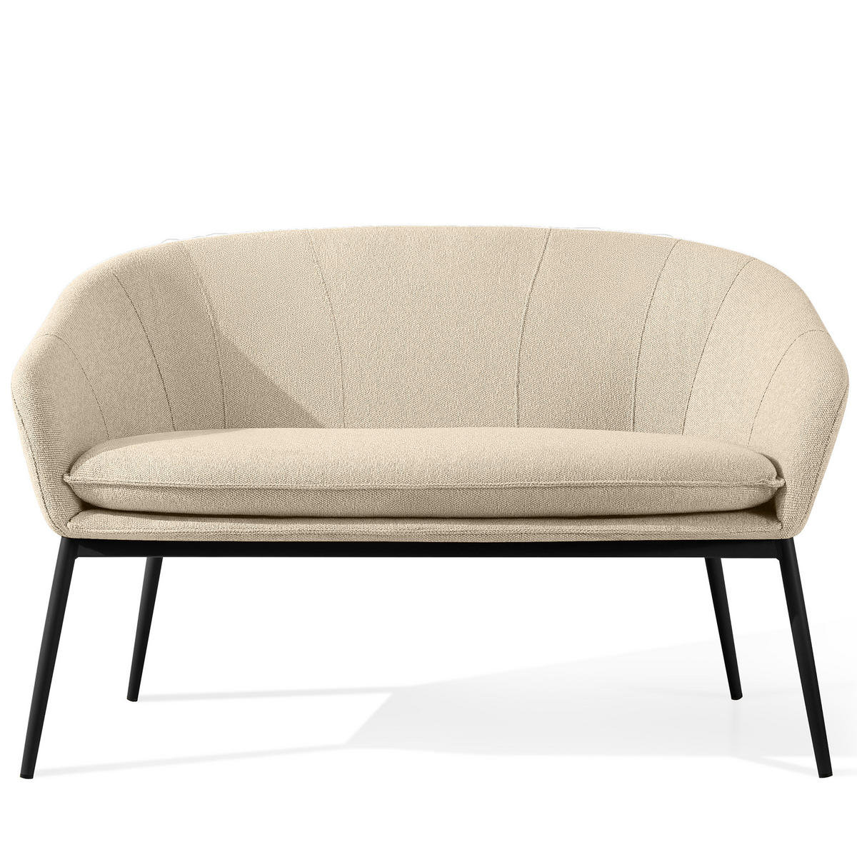 GARTENMÖBELSET SOLIS Gartenlounge-Set, creme/schwarz - Creme, Textil/Metall - KONSIMO®