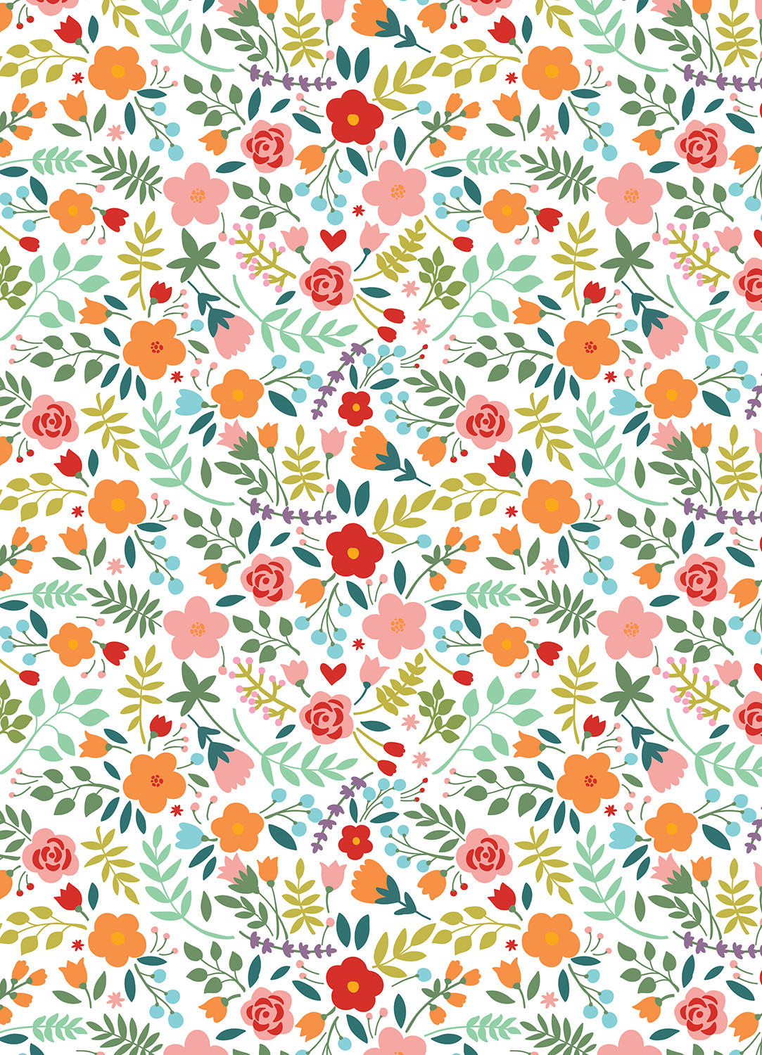 ROLLO LICHTDURCHLÄSSIG 130x180 cm Gemalte Blumen - Grün, Textil (130/80cm) - TULUP