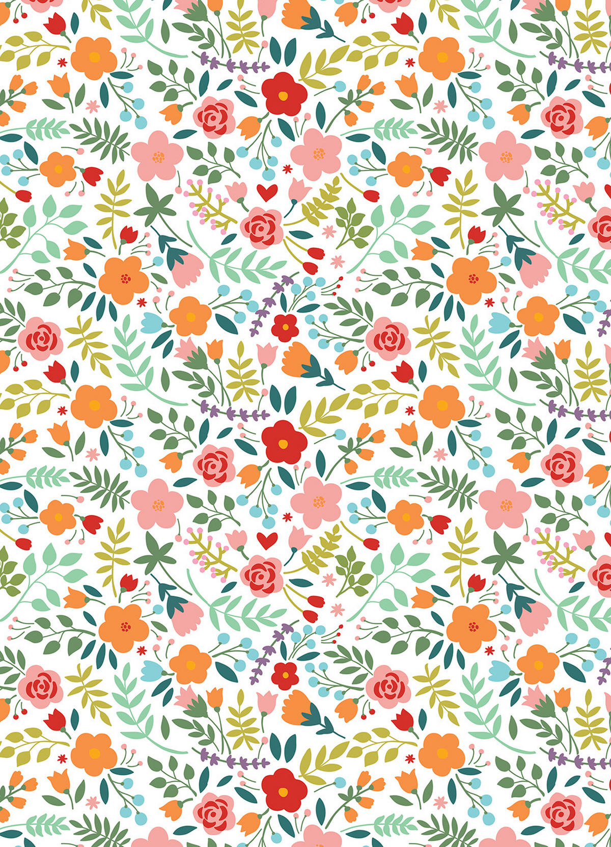 ROLLO LICHTDURCHLÄSSIG 130x180 cm Gemalte Blumen - Grün, Textil (130/80cm) - TULUP