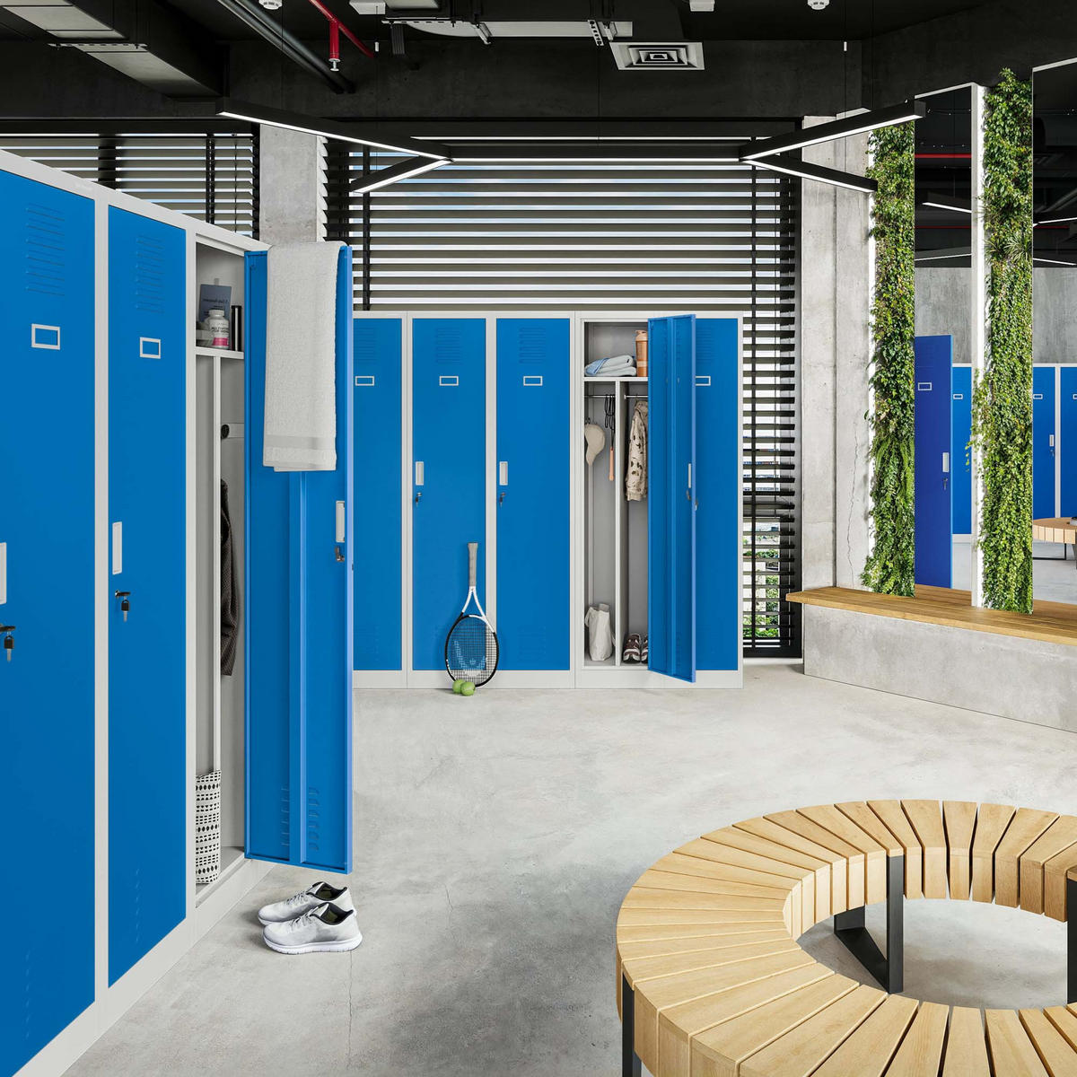 UMKLEIDESCHRANK KACPER - Blau/Grau, Metall (80/180/50cm) - Jan Nowak