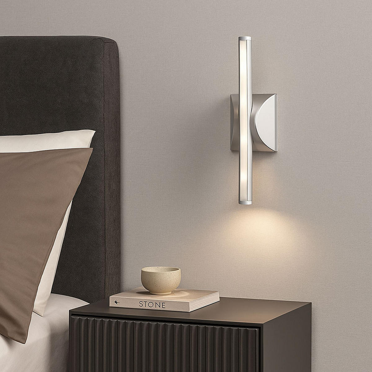 LED WANDLEUCHTE Silber Matt - Silberfarben, Kunststoff (9/28/9cm) - Briloner