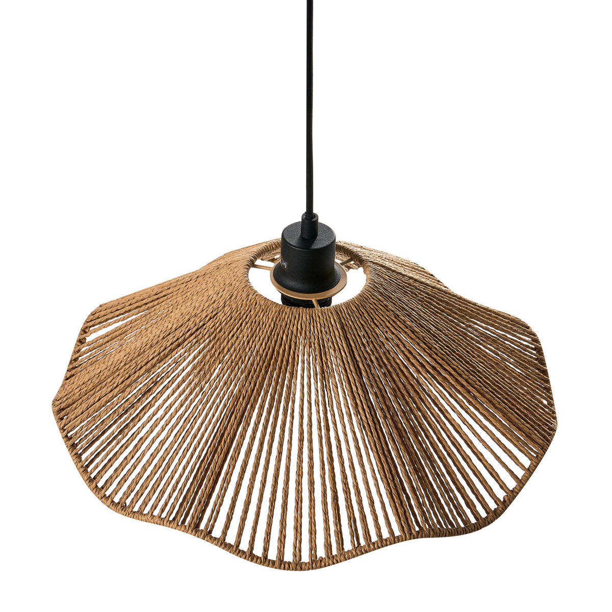 HÄNGELEUCHTE Naturfarben Migori - Schwarz/Naturfarben, Papier (40/40/120cm) - Beliani