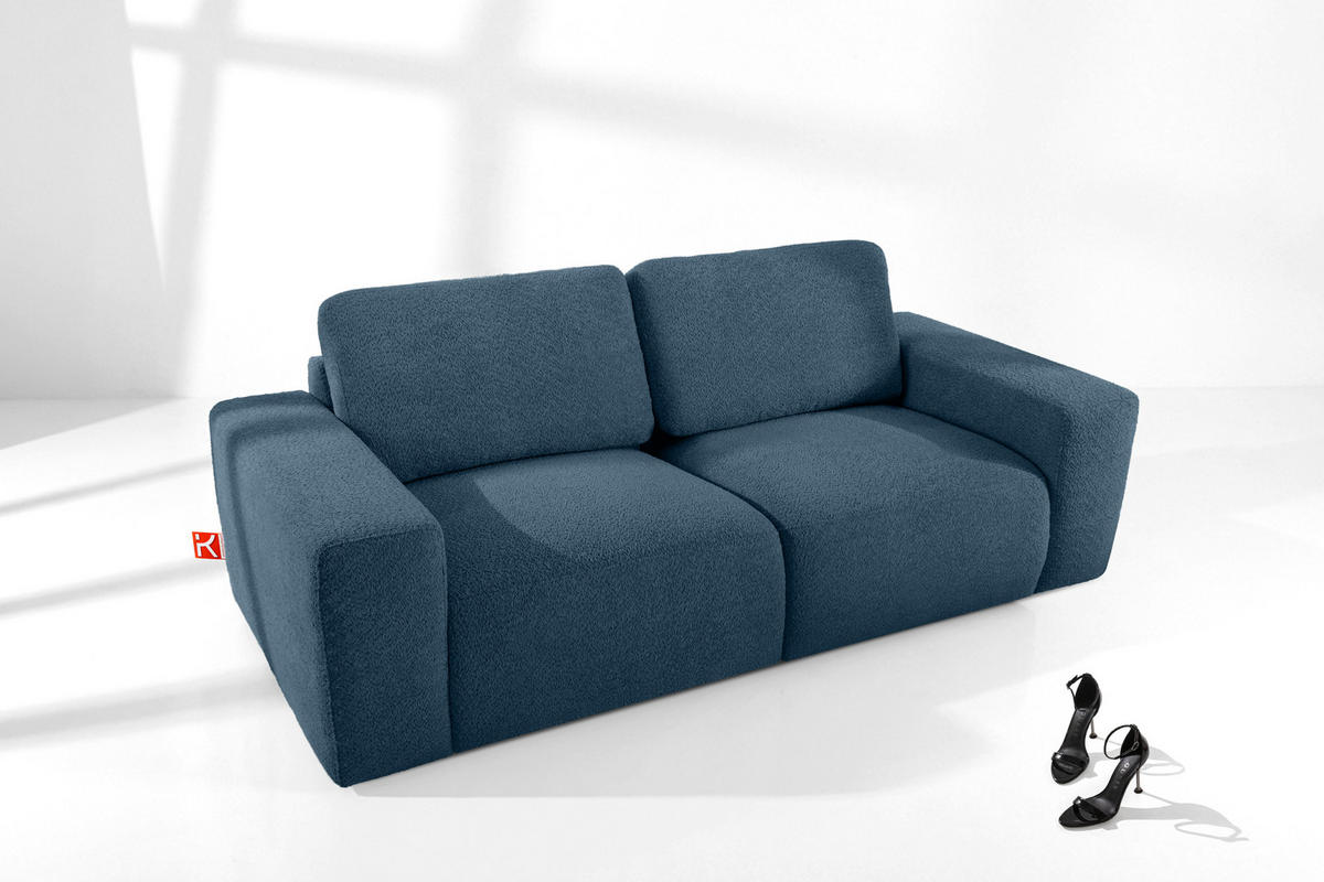2-SITZER SOFA ZUCCO, Dunkelblau - Dunkelblau, Holz/Holzwerkstoff (212/85/100cm) - KONSIMO®