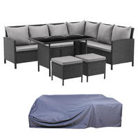 RATTAN-LOUNGE Madison - Schwarz/Grau, Kunststoff - SVITA