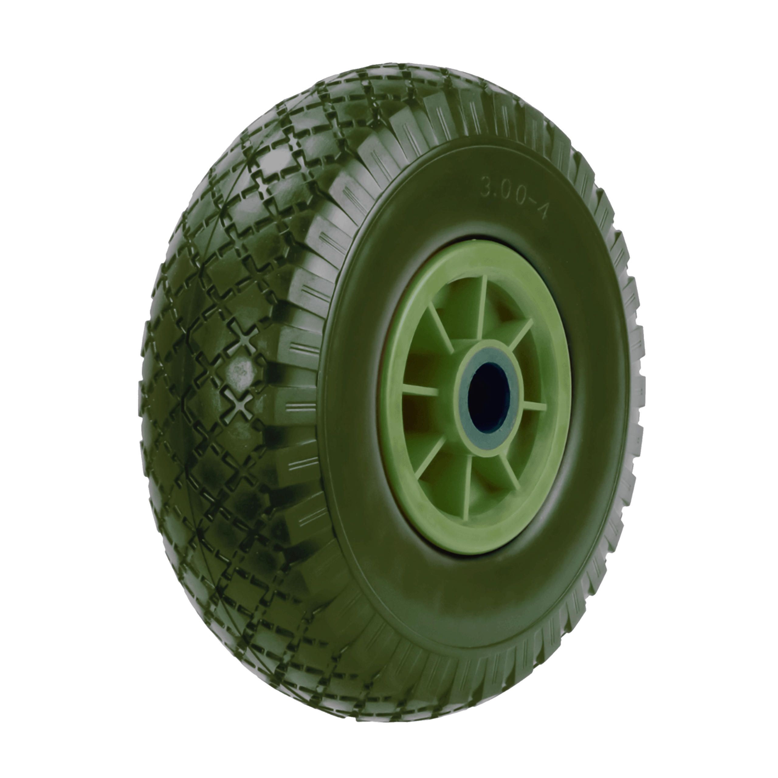 SCHUBKARRENRAD Vollgummi 3.00-4 - Schwarz Hochglanz, Kunststoff (39/39/9.9cm) - KRUMAD