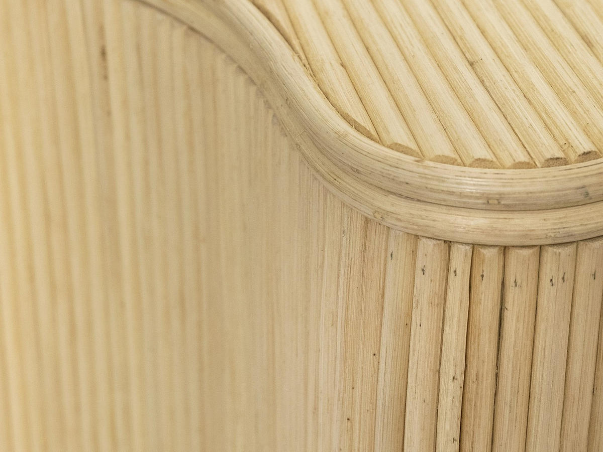 BEISTELLTISCHE organisch 2er-Set mit Stauraum - Rattan - 52 x 40 x 45 cm & 43,5 x 30 x 33,5 cm - Holzfarben hell - MARSA - Naturfarben, Holzwerkstoff (40/52/45cm) - Vente-Unique