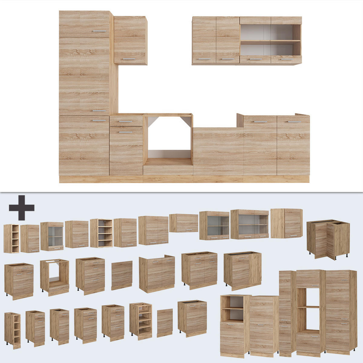 Honigeiche/Sonoma Eiche, Holzwerkstoff (300/81.6/60cm) - Vicco