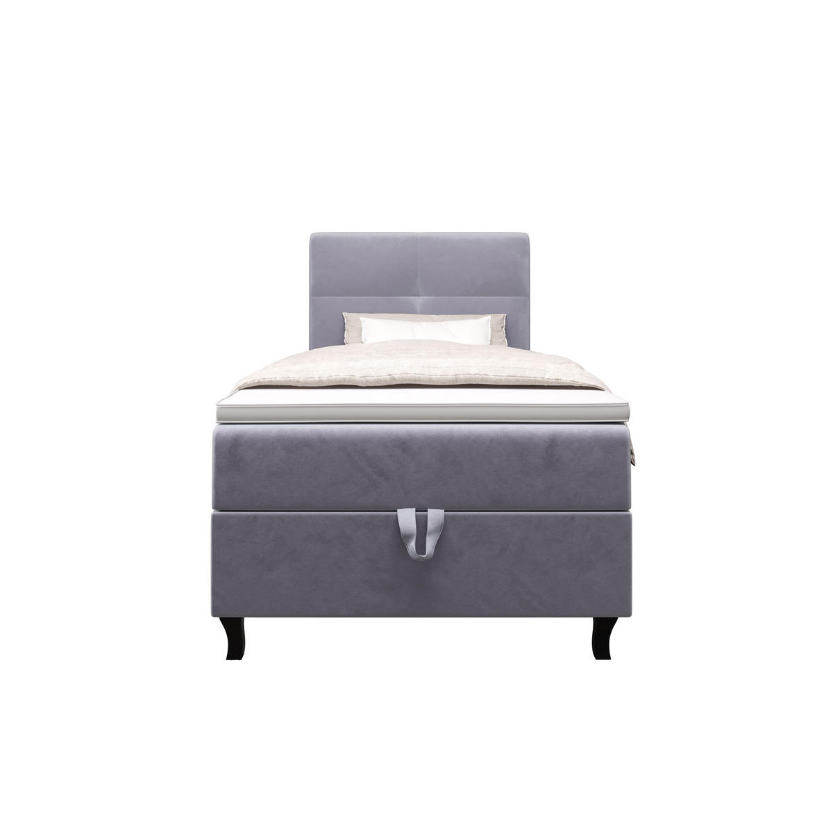 BOXBETT LIMBA mit Matratze H3 und Topper 80x200 Monolith 70 - Hellblau, Holz/Textil (80/200cm) - Bedante