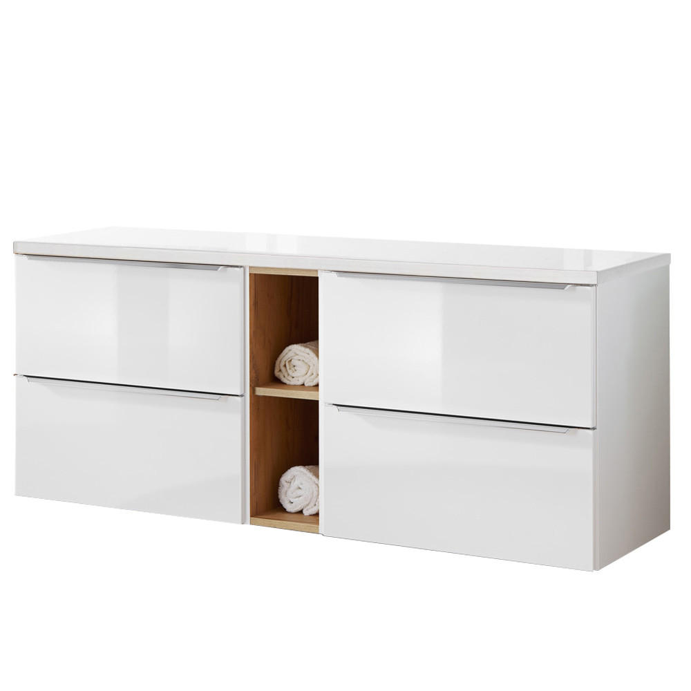 Lomado Waschbeckenschrank Weiß 141x60x46 cm