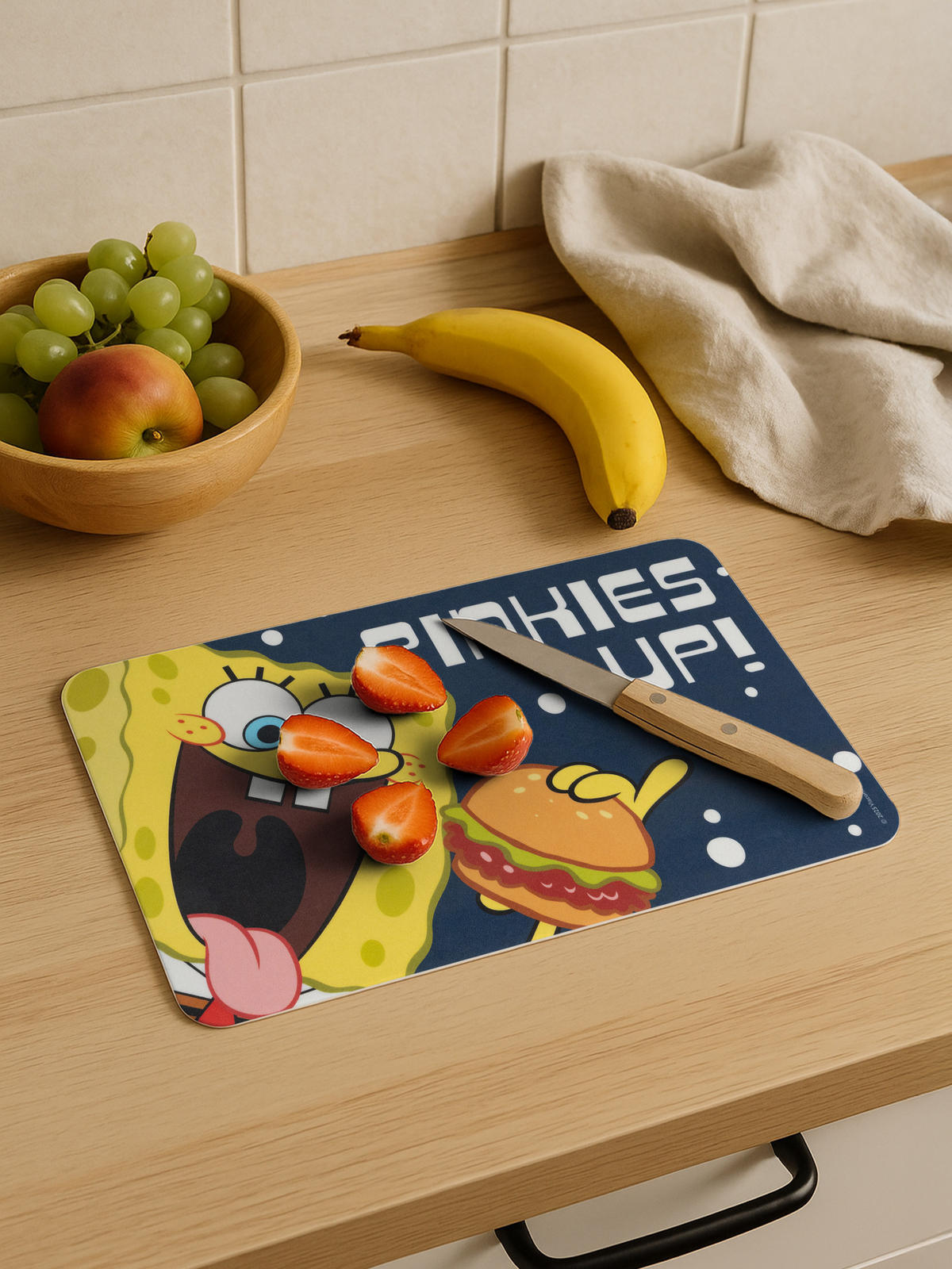 BRETTCHEN Spongebob Schwammkopf Pinkies Up! Schwarz 14,5 x 23,5 cm - Multicolor, Kunststoff (14.5/23.5cm)