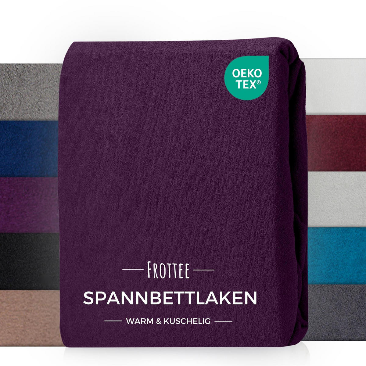 FROTTEE-SPANNBETTLAKEN 180x200 cm Lila, Warmes Winter Bettlaken - Lila, Textil (180/200cm) - Carpe Sonno